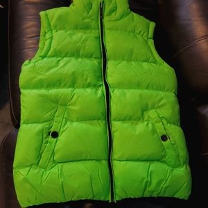 Green Puffy Vest Large